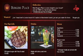 menu templates burger place novisign