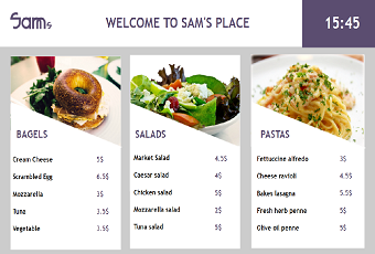 Menu Board template for a resturant