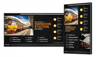 Train station digital signage