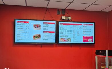 Jimanos pizzeria digital menu boards