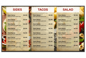 Menu pr 20 min