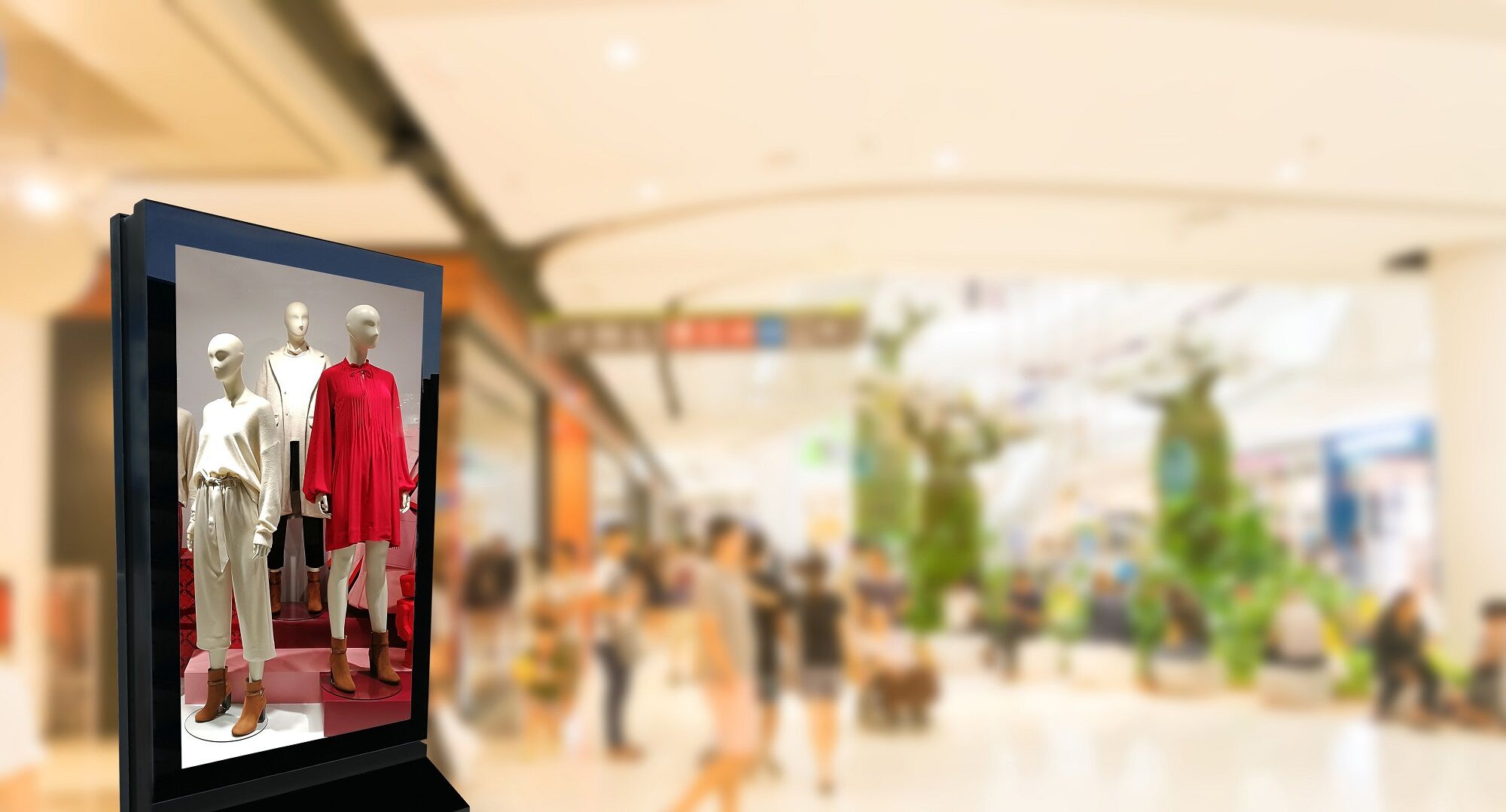 Marketing and advertisement concept digital signage billboard clothes fashion lifestyle for your text message or media content in department store shopping mall