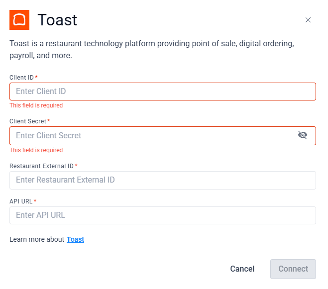 Toast integration