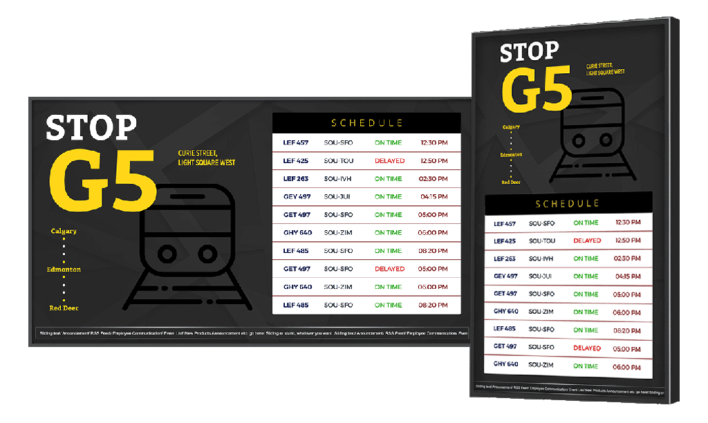 Transportation digital signage Transportation digital signage
