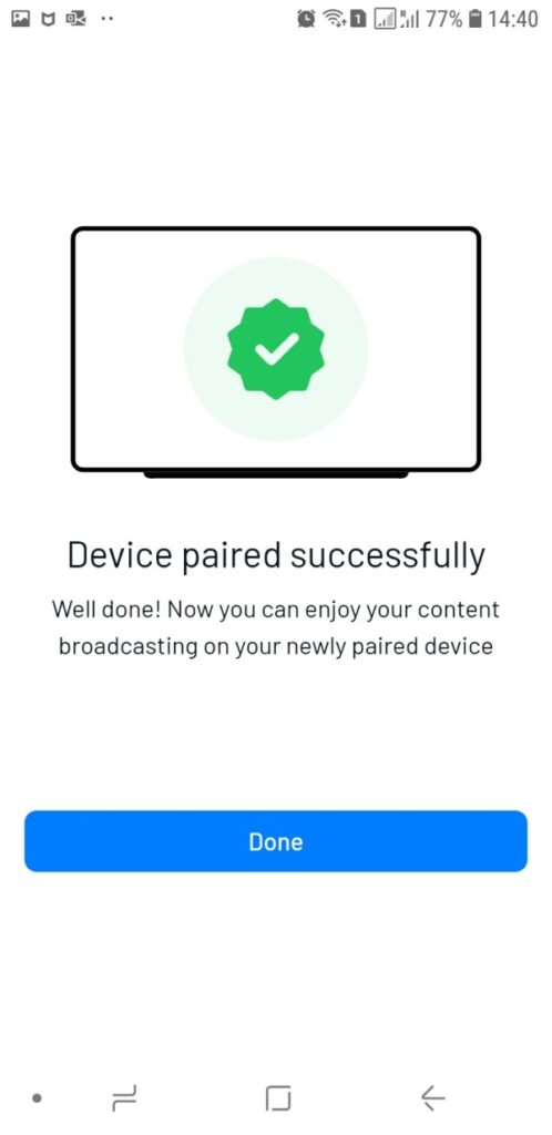 Pairing process phone step 3