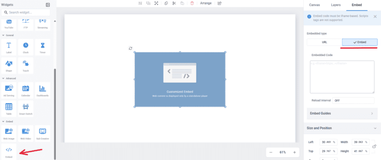 Embed widget Embed code