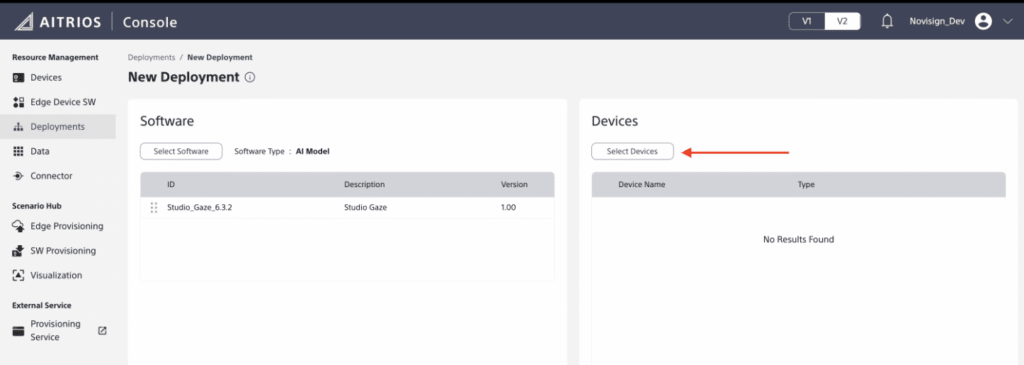 Select devices AI model