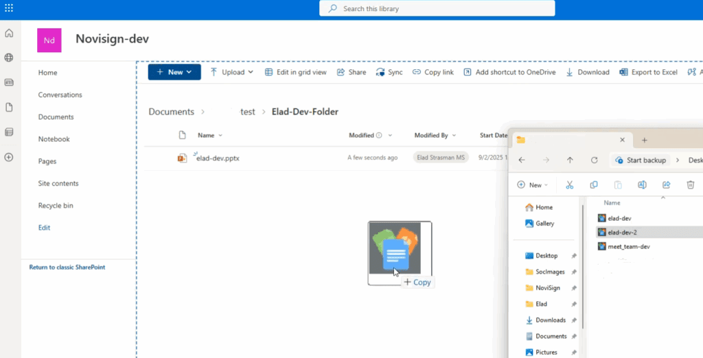 Uploading a PowerPoint to your SharePoint Folder