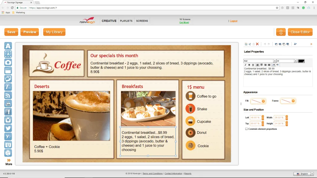 Coffee house menu board Coffee house menu board