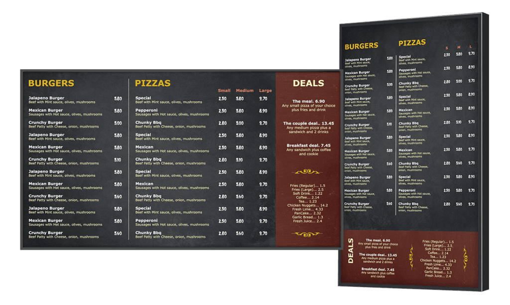 Digital menu board