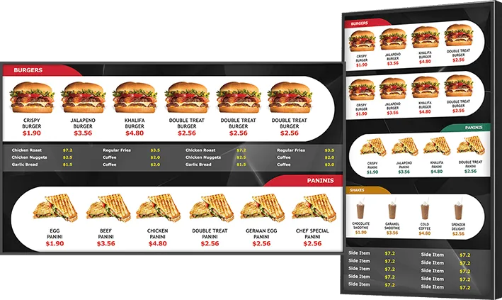 quick service digital menu boards