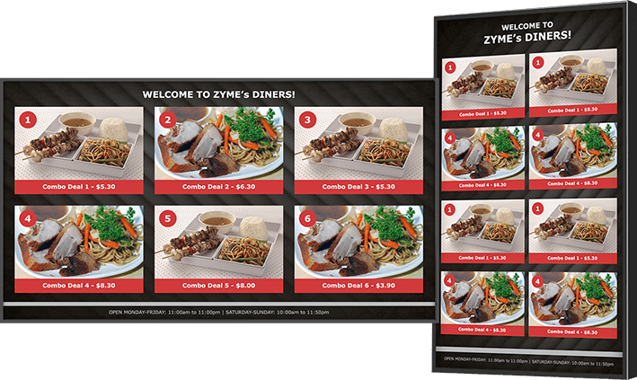 QSR digital menu boards