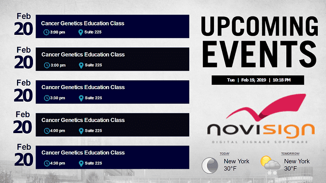 digital signage calendar