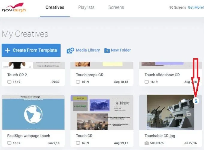 Touch popup icon Touch popup icon