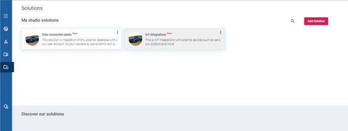 Solutions menu option
