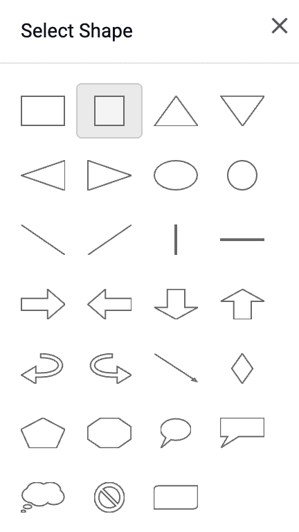 New shapes in shape widget