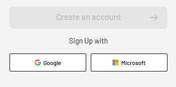 SSO signup via Google and Microsoft