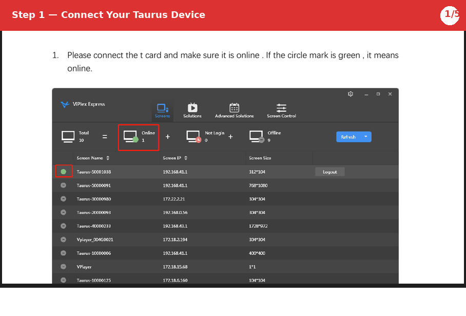 Animated walkthrough of installing NoviSign on a Novastar Taurus controller