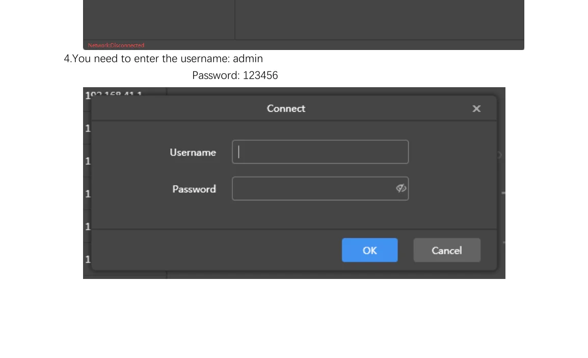 Login dialog for the Novastar Taurus device