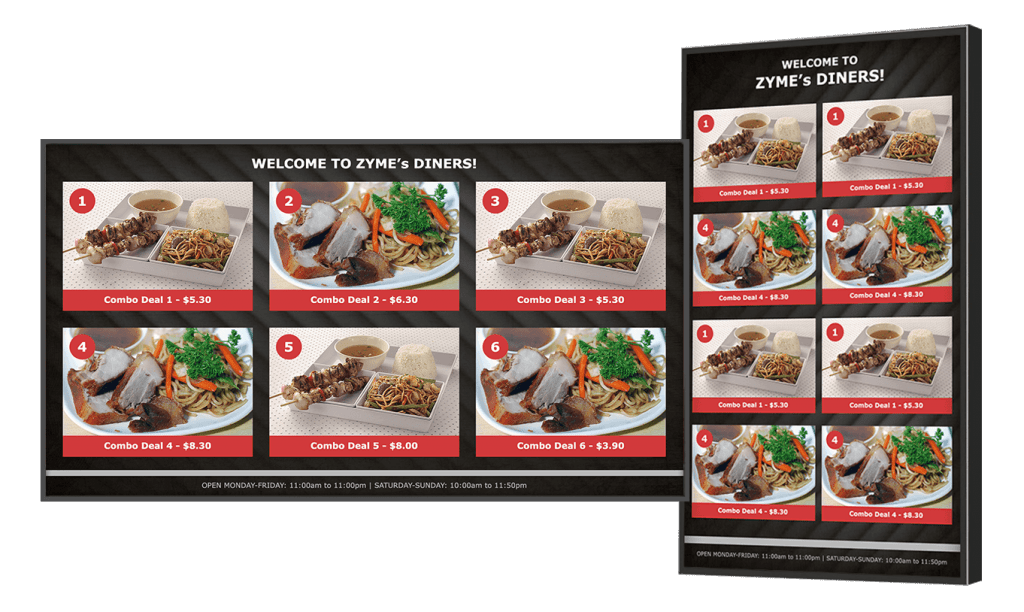 Quick serve menu board Quick serve menu board