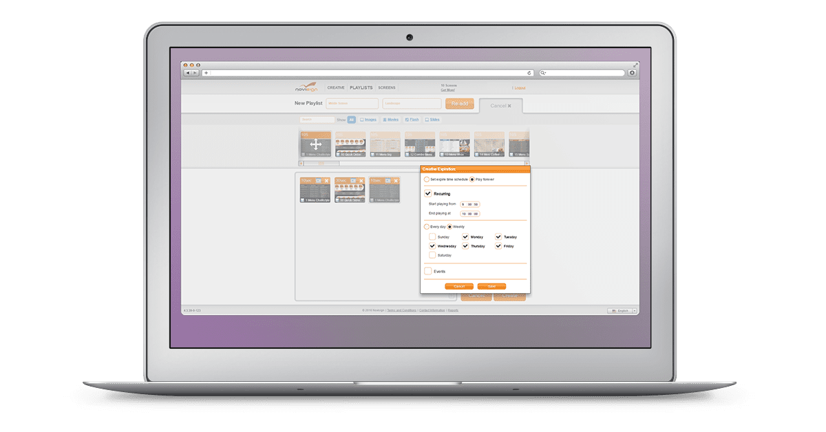 Digital signage scheduling