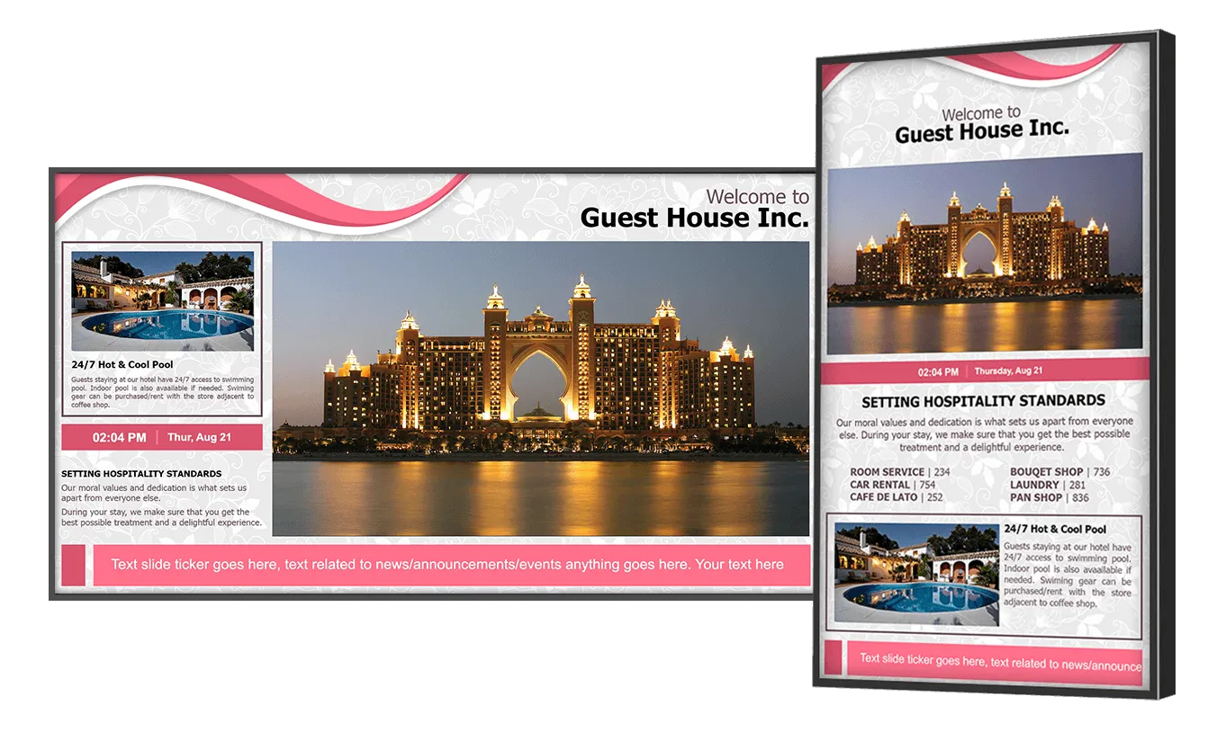 Hospitality signage template Hospitality signage template