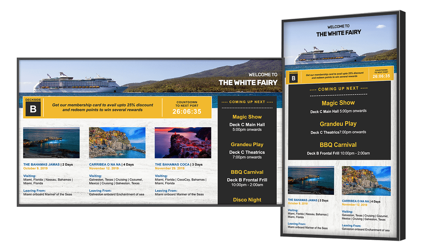 Ship digital signage Ship digital signage