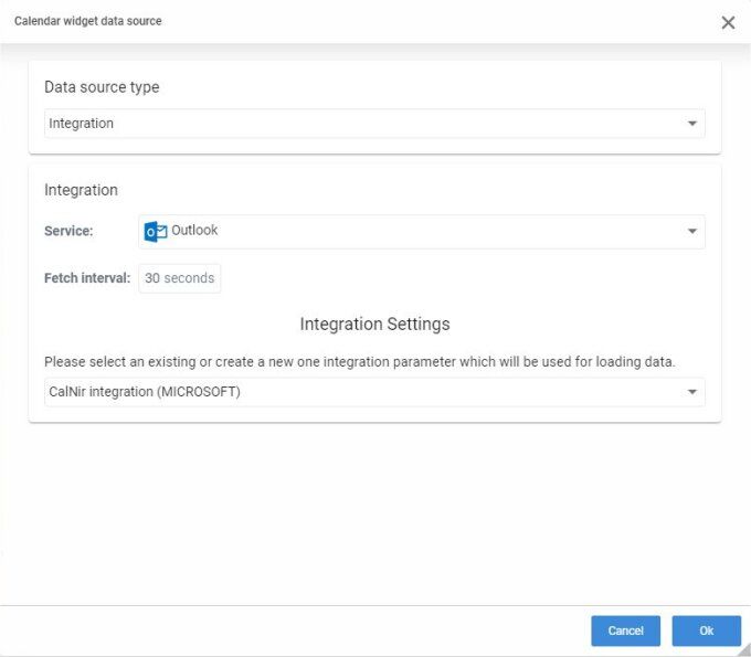 Calendar widget - choose data source Calendar widget - choose data source