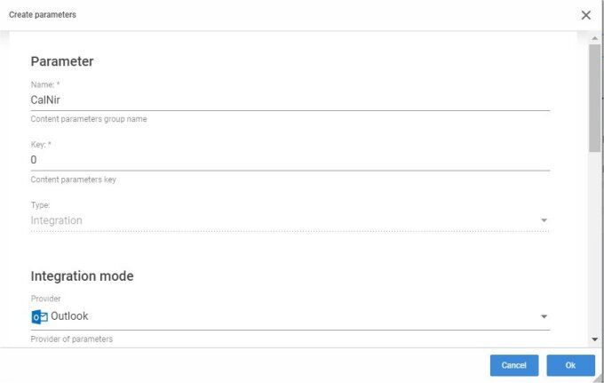 Calendar widget - fill parameters Calendar widget - fill parameters