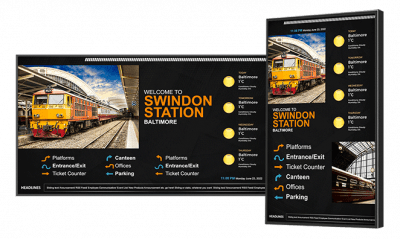 Train station digital signage