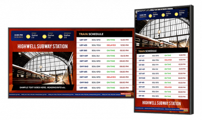 Digital signage for train stations