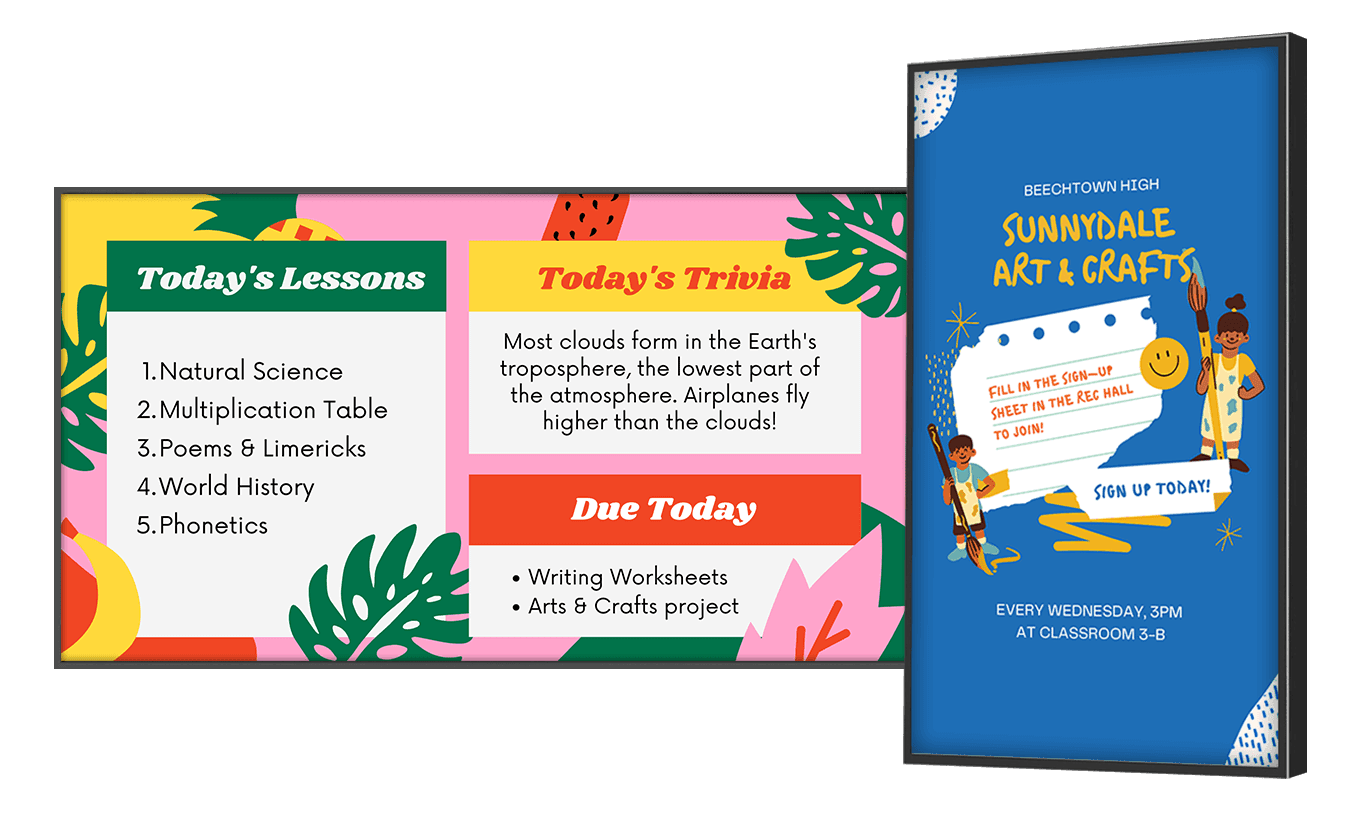 Digital signage for school school digital signage for lobby and entrance areas