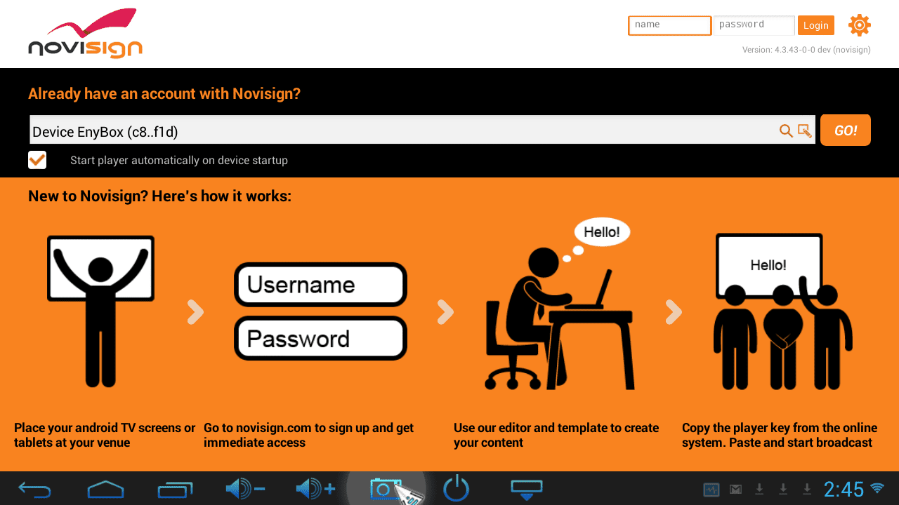 Entrance page app