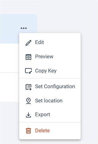 Screen popup menu