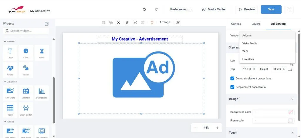 Adding Ad Widget