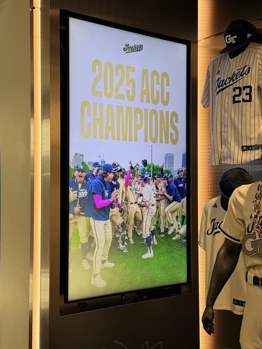 Georgia Tech Athletics championship recognition display powered by NoviSign
