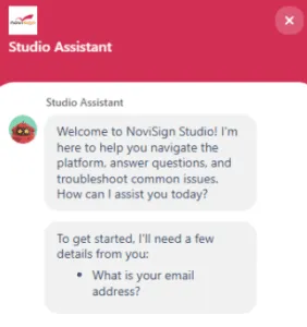 Studio built-in support chat
