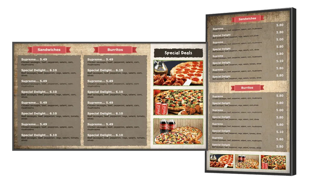 Digital menu board