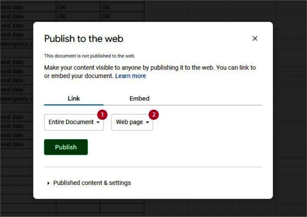 Step 4 CSV link