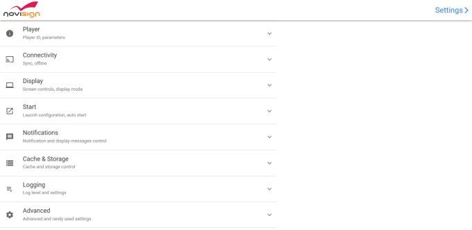 Tizen app settings