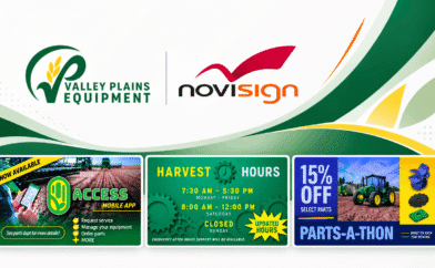 Three polished digital signage cards 