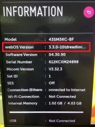 LG Information menu
