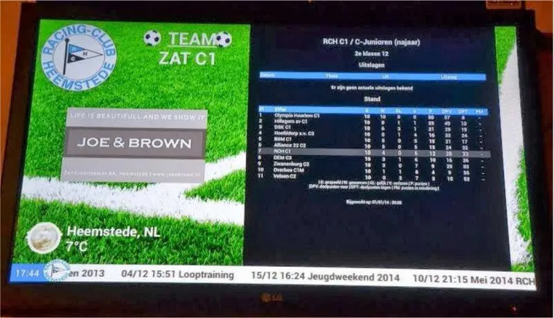 Digital signage RCH Football Club