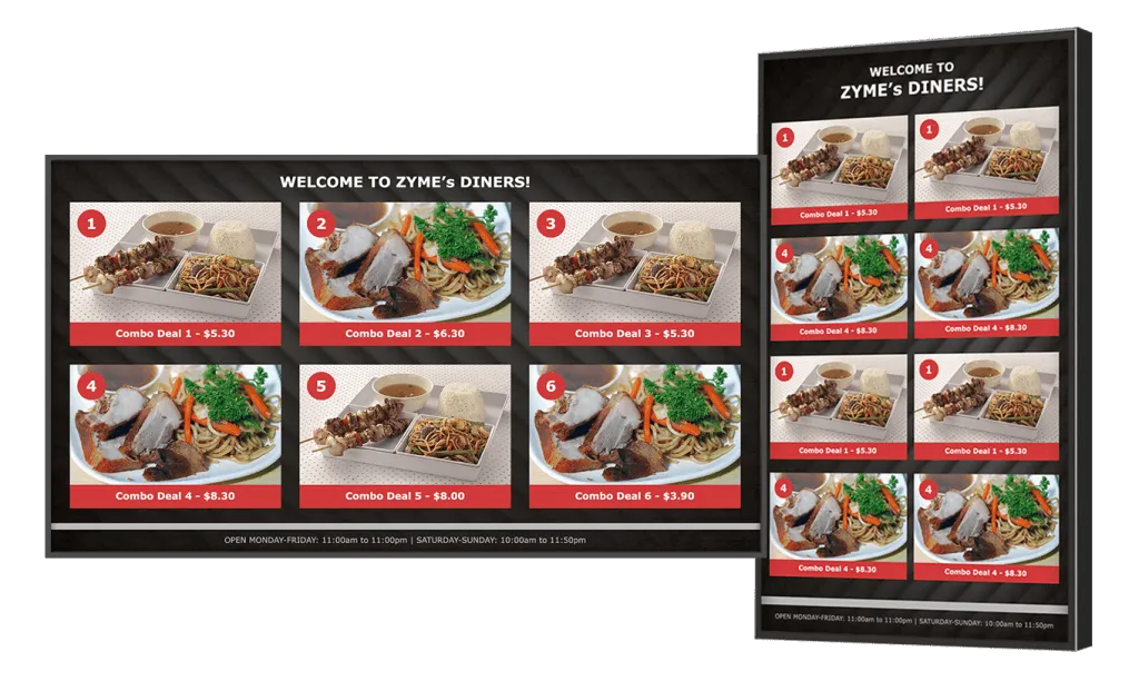 Quick serve menu board Quick serve menu board