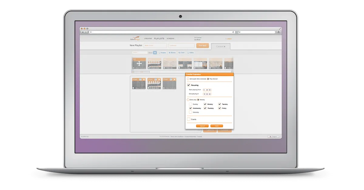 Digital signage scheduling