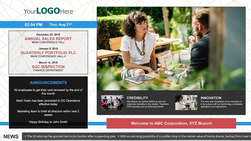 Digital signage for employee communications Digital Signage for Employee Communications