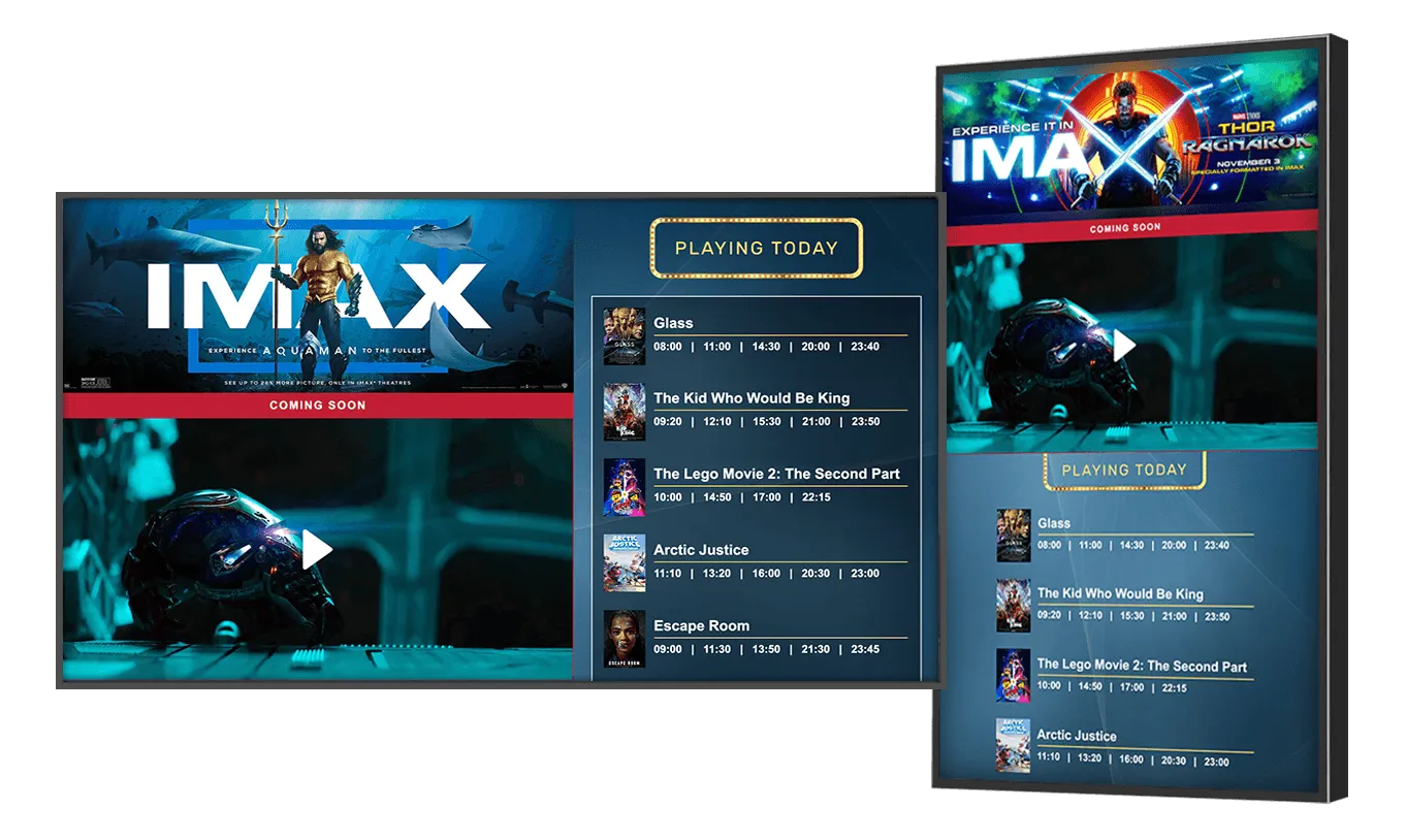 movie theater digital signage