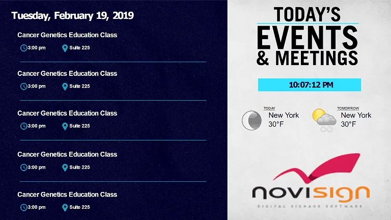 digital signage outlook calendar