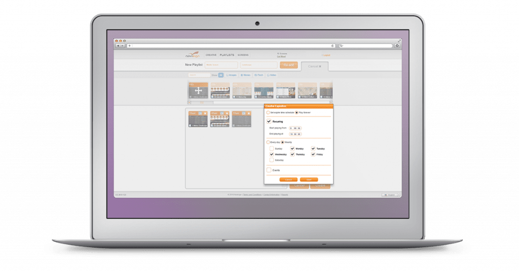 Digital signage scheduling