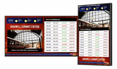 Digital signage for train stations
